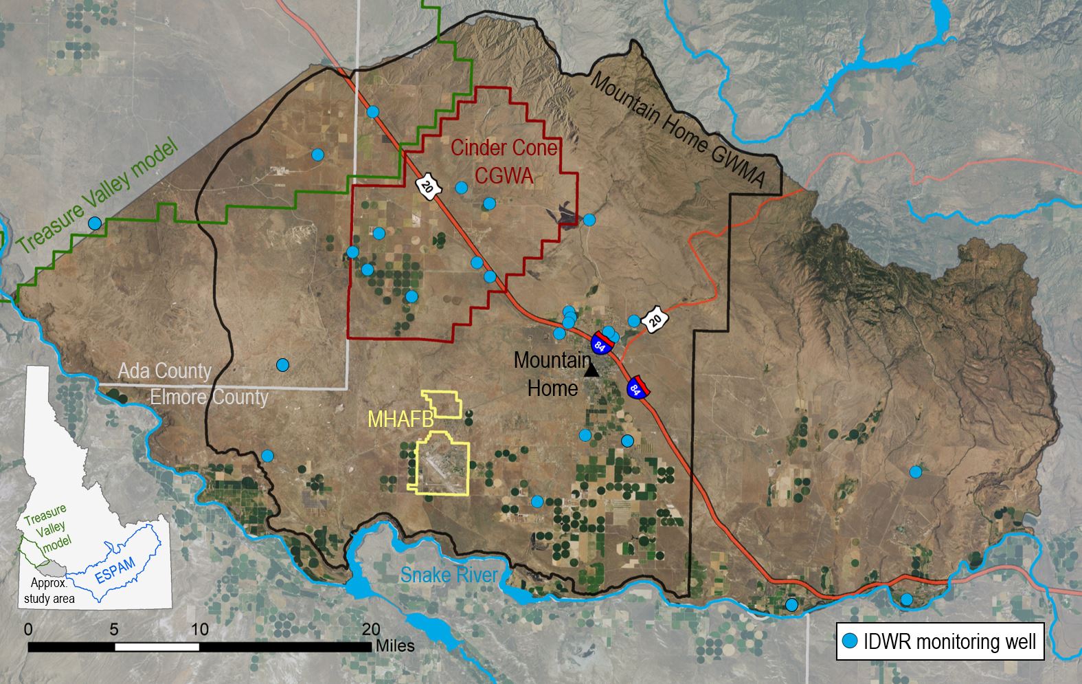 Map of the Mountain Home Plateau