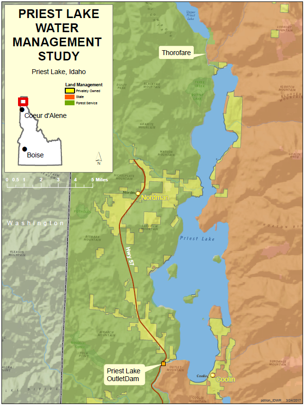 Priest Lake Water Management Study Map